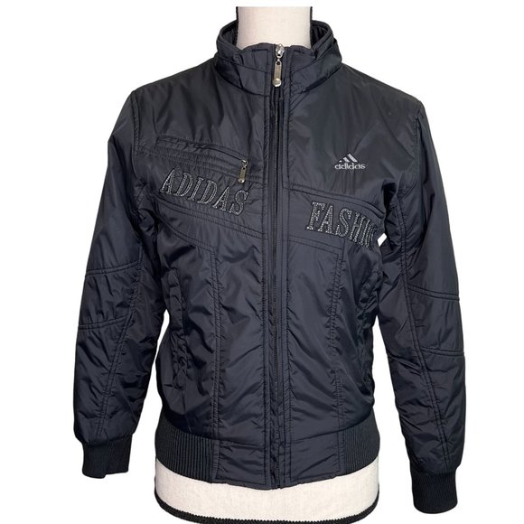 adidas Other - Girl's Adidas Black Sporty Nylon Puffer Jacket Size Large/Or Women's XS